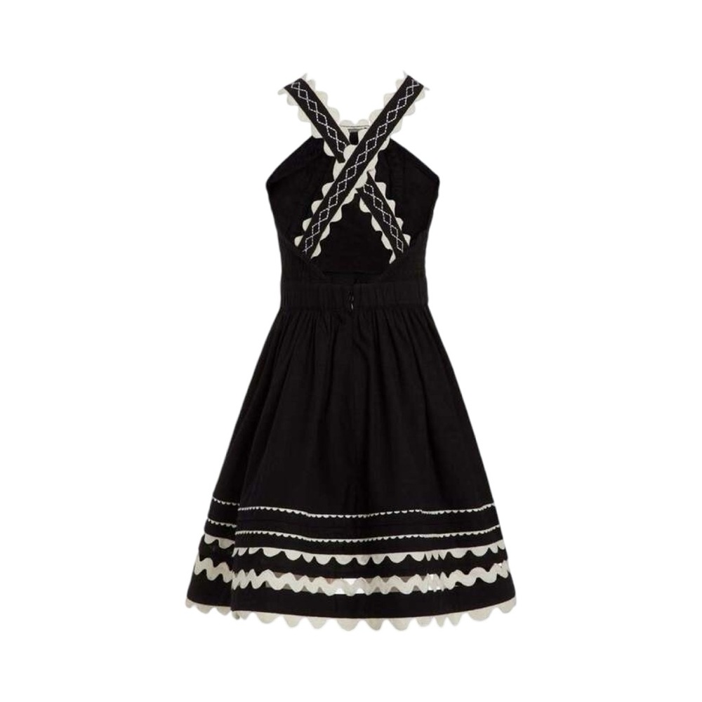 Sea NY Little Girl's Ryleigh Ric Rac Apron Dress In Black Size 14Y - Picture 2 of 5